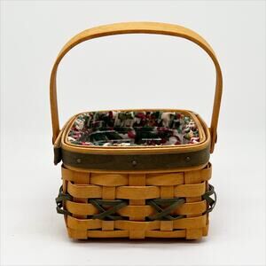 Vintage 2000 Longaberger Tree Trimming Collection Handwoven Basket Green